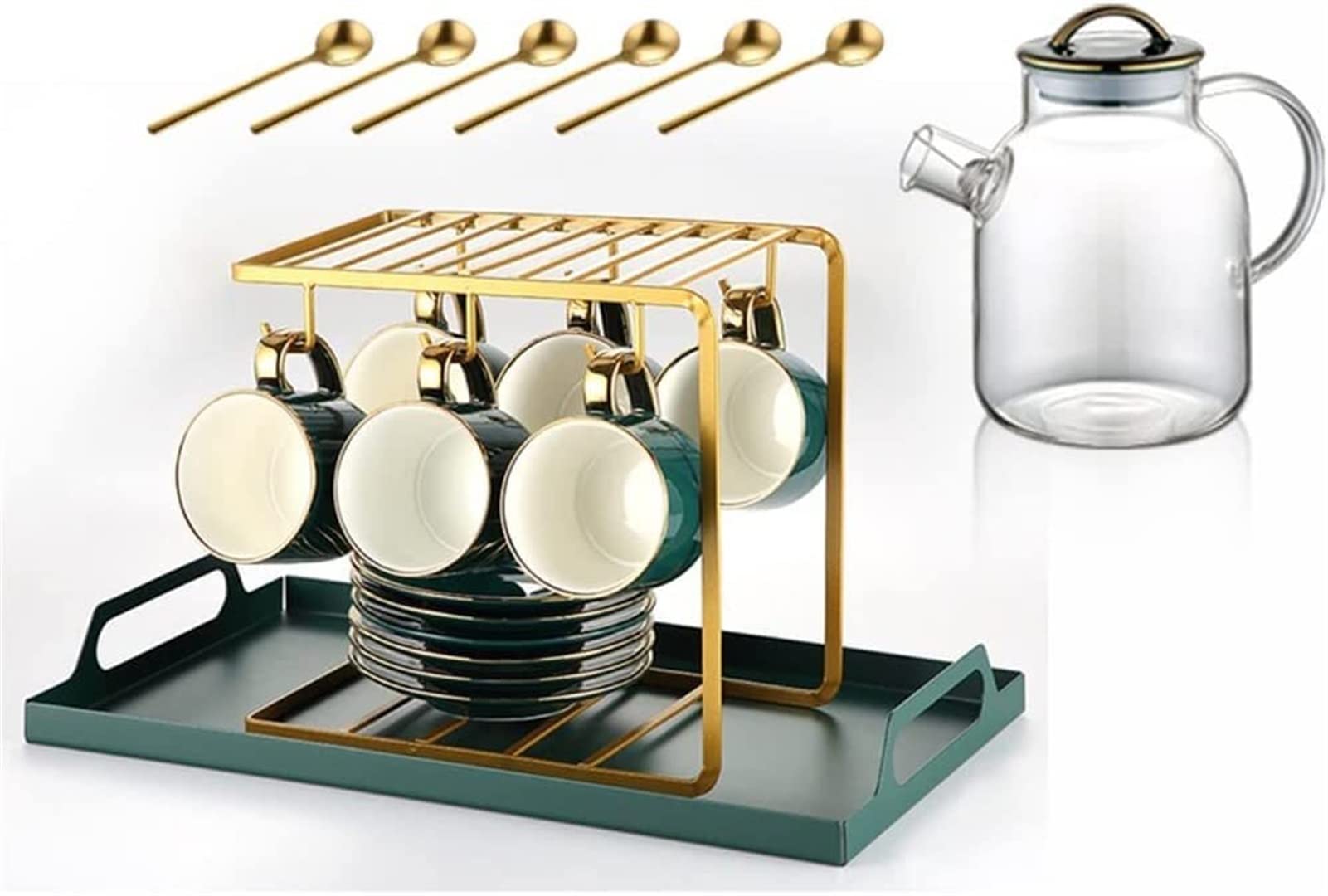 YNIYUJKL Water Cup Set Home Living Room Nordic Tea Set Ceramic Coffee Cup Saucer Set Afternoon Tea Set