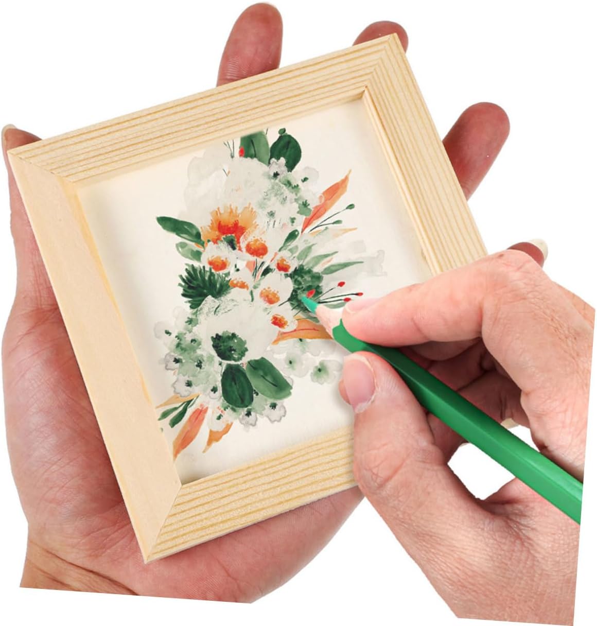5pcs DIY Wooden Picture Frames for Blank Wood Craft Photo Frames 16.5x16.5cm for Artwork and Home Décor