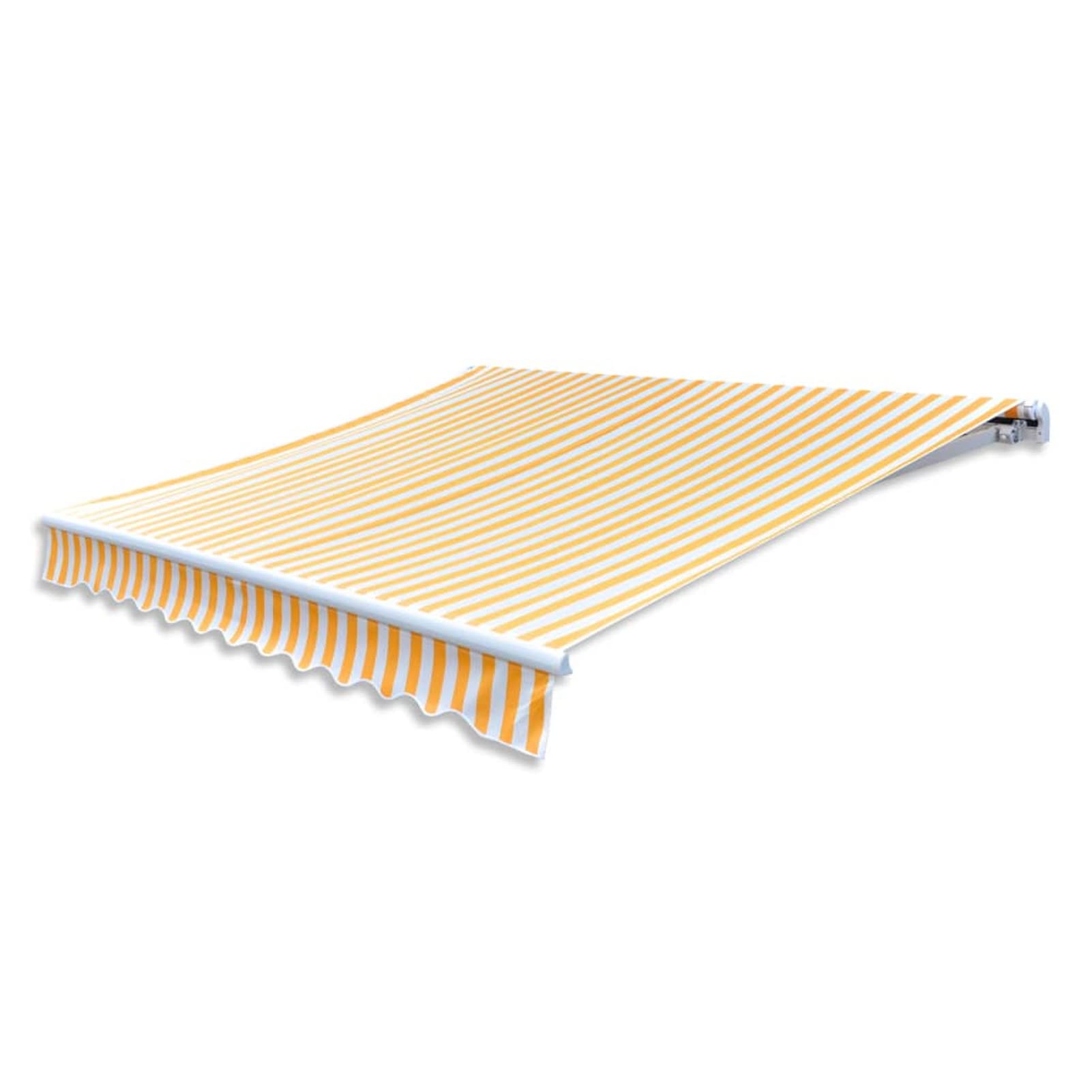 Kavolet Telo per tende da sole, impermeabile, antistrappo, ricambio con balze, accessorio per tende da sole, 300 x 250 cm, giallo e bianco