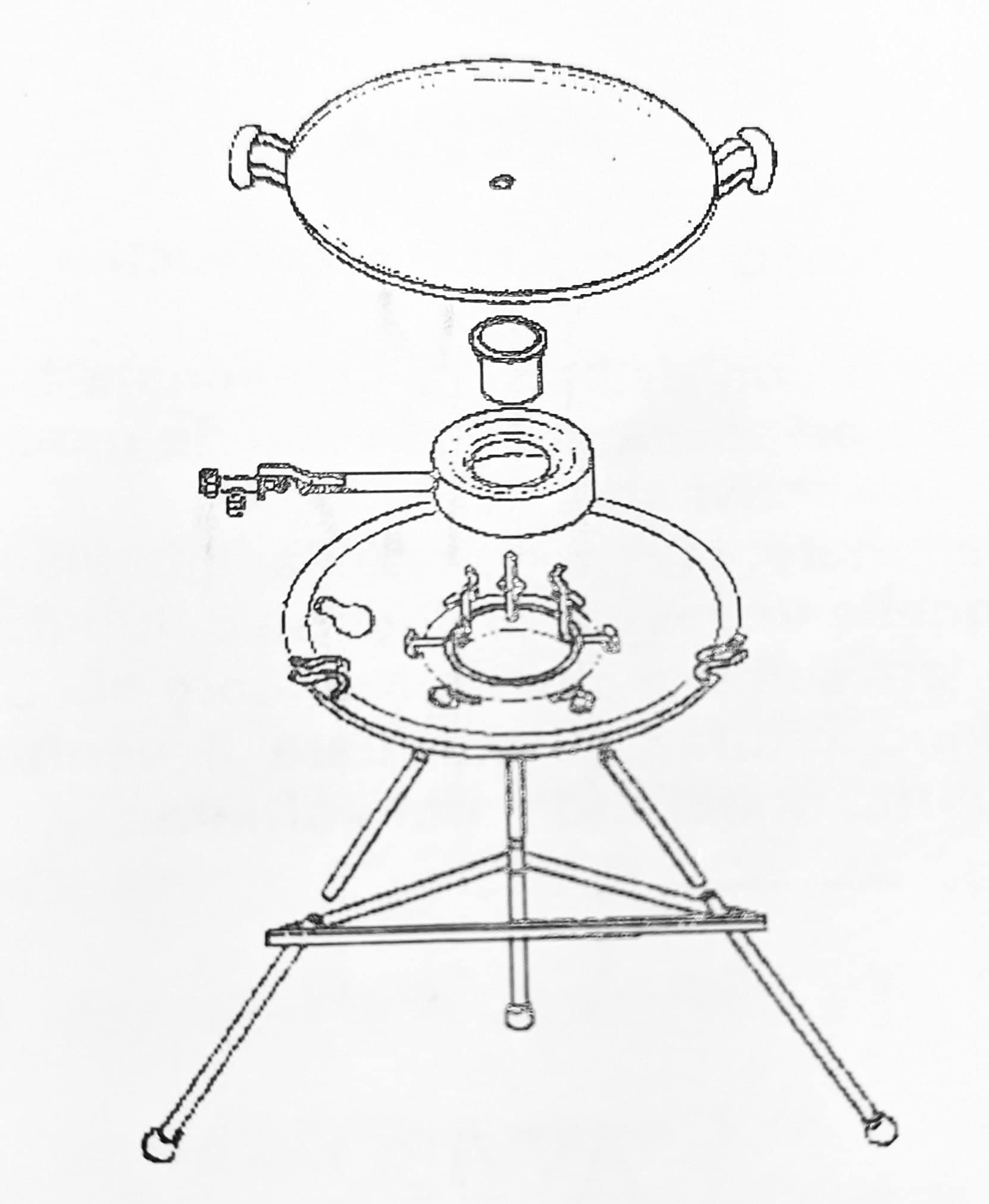 Cenedese Grill 220 BBQ Barbecue a Gas GPL con Piastra da 42 Cm di Diametro
