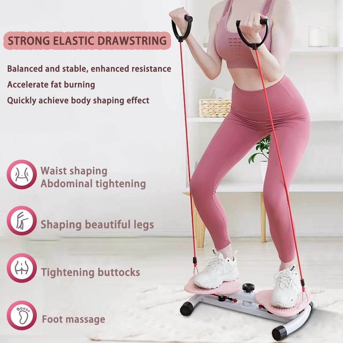 Płyta balansowa Twist Waist Disc ze sznurkiem - tarcza treningowa w talii, Twist Board, rzeźbiarz talii, sport w domu dla utraty wagi