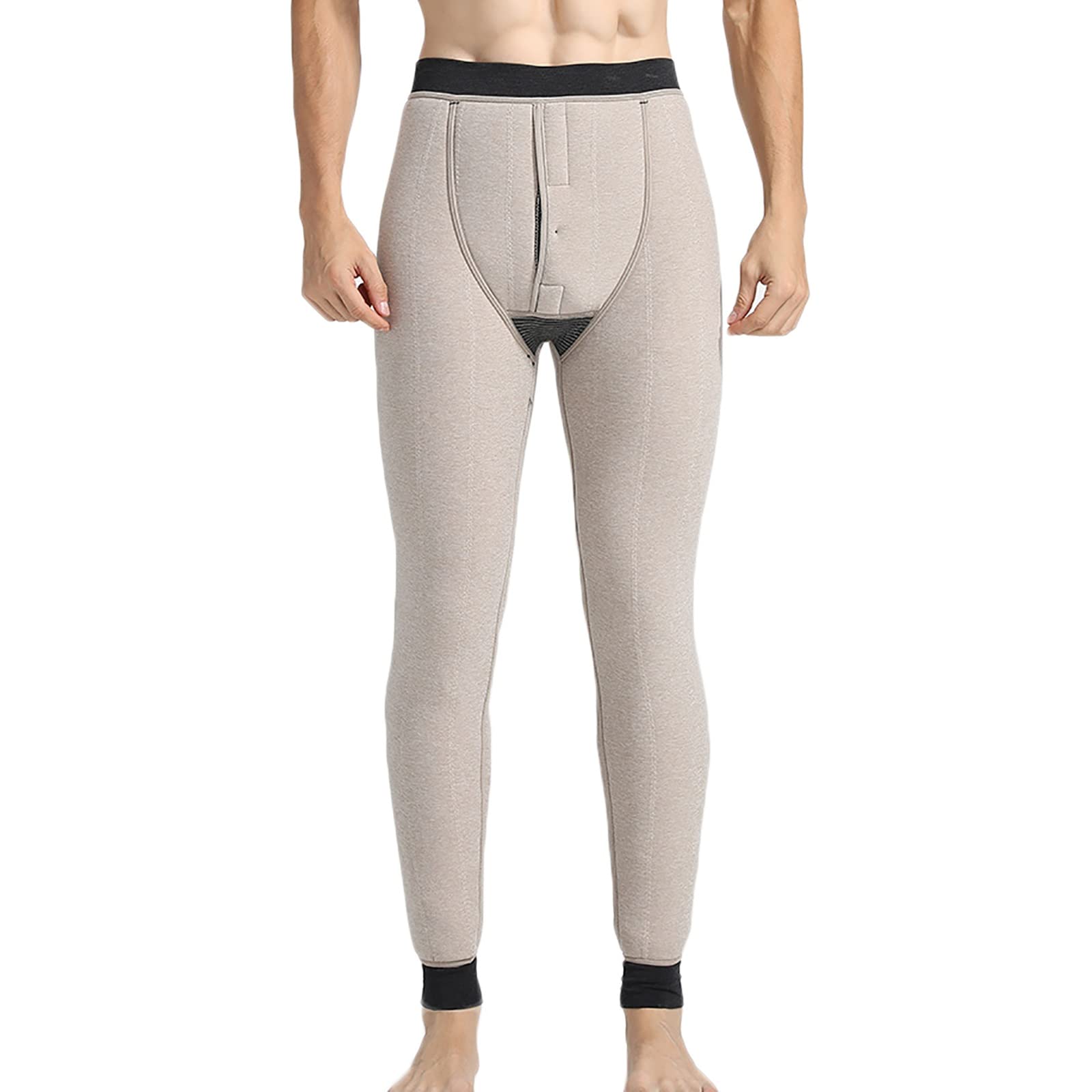 G&F Pantaloni Termici Uomo Mutandoni Caldo Biancheria Intima Ghette Livello Base Bottoms Leggero (Color : Gray, Size : 4XL)