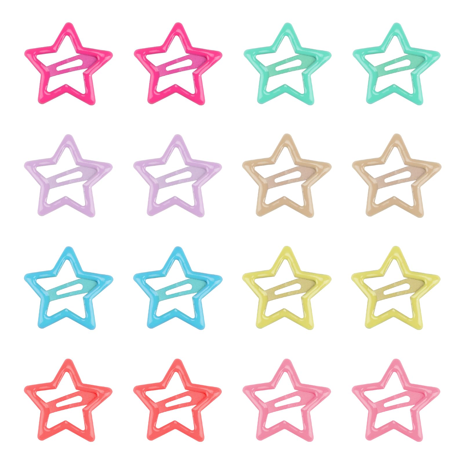 16 Piezas Horquillas Pelo Estrella Colores Niñas, Mini Clips Pelo Antideslizantes Broche Presión para Cabello Pinzas Estrella Coloridas, Pinzas Pelo Estrella Y2K, Pinzas para pelo con Purpurina