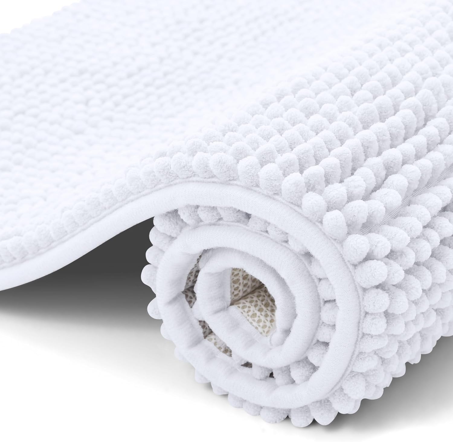 smiry Non Slip Chenille Bath Mat, Extra Soft Bathroom Mat, Super Absorbent Fluffy Bath Mats for Bathroom, Machine-Washable Quick Dry Bath Rug Foot Mat, 40 x 60 cm, Grey — view 30