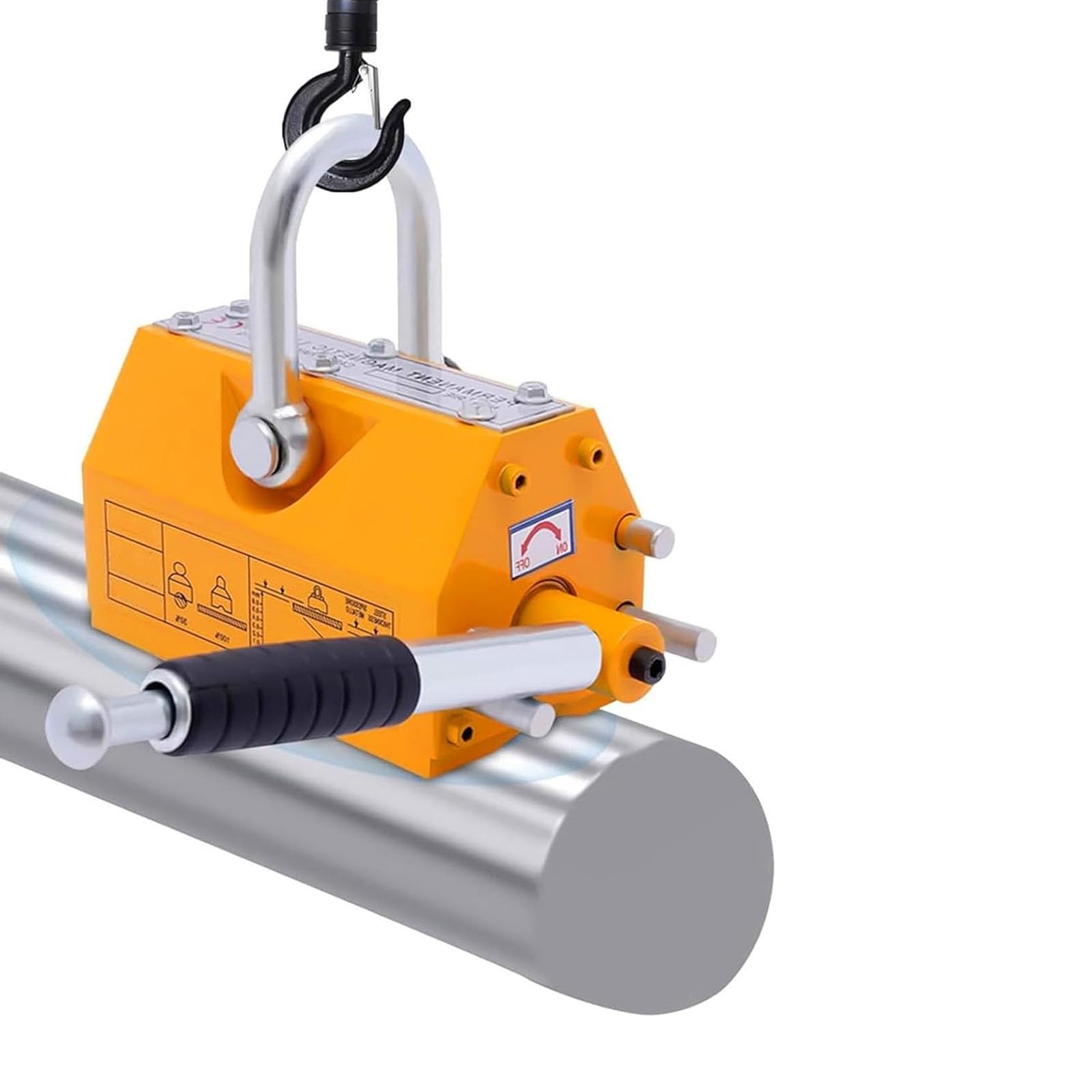 Hochleistungs-Permanentmagnetheber – Rutschfester Griff, Verliert Nie Den Magnetismus, Kapazitätsoptionen 300/600/1200/1800 Kg, Neodym | Lasthebemagnet For Hebe- Und Werkstattkrane(100kg)