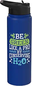 Stainless Steel Insulated Water Bottle - Earth Day Water Conservation Design