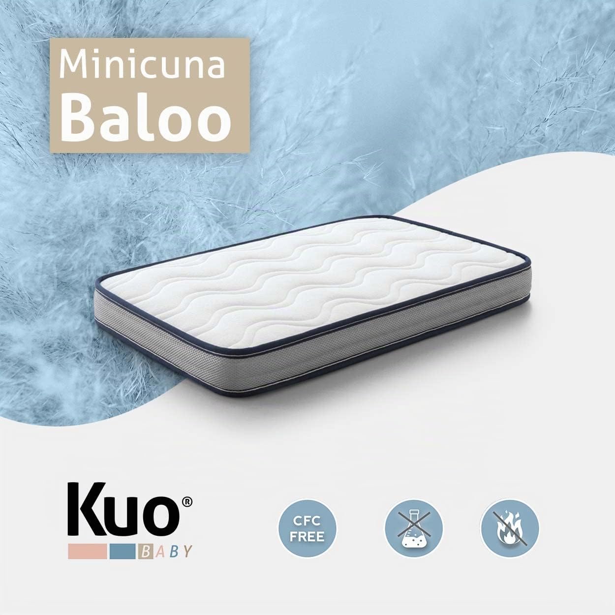 Kuo Baby | Matelas pour Mini Berceau - Cododo Baloo | Matelas en Mousse et viscoélastique | Réversible, Hygiénique et Respirant | 80 x 50 cm