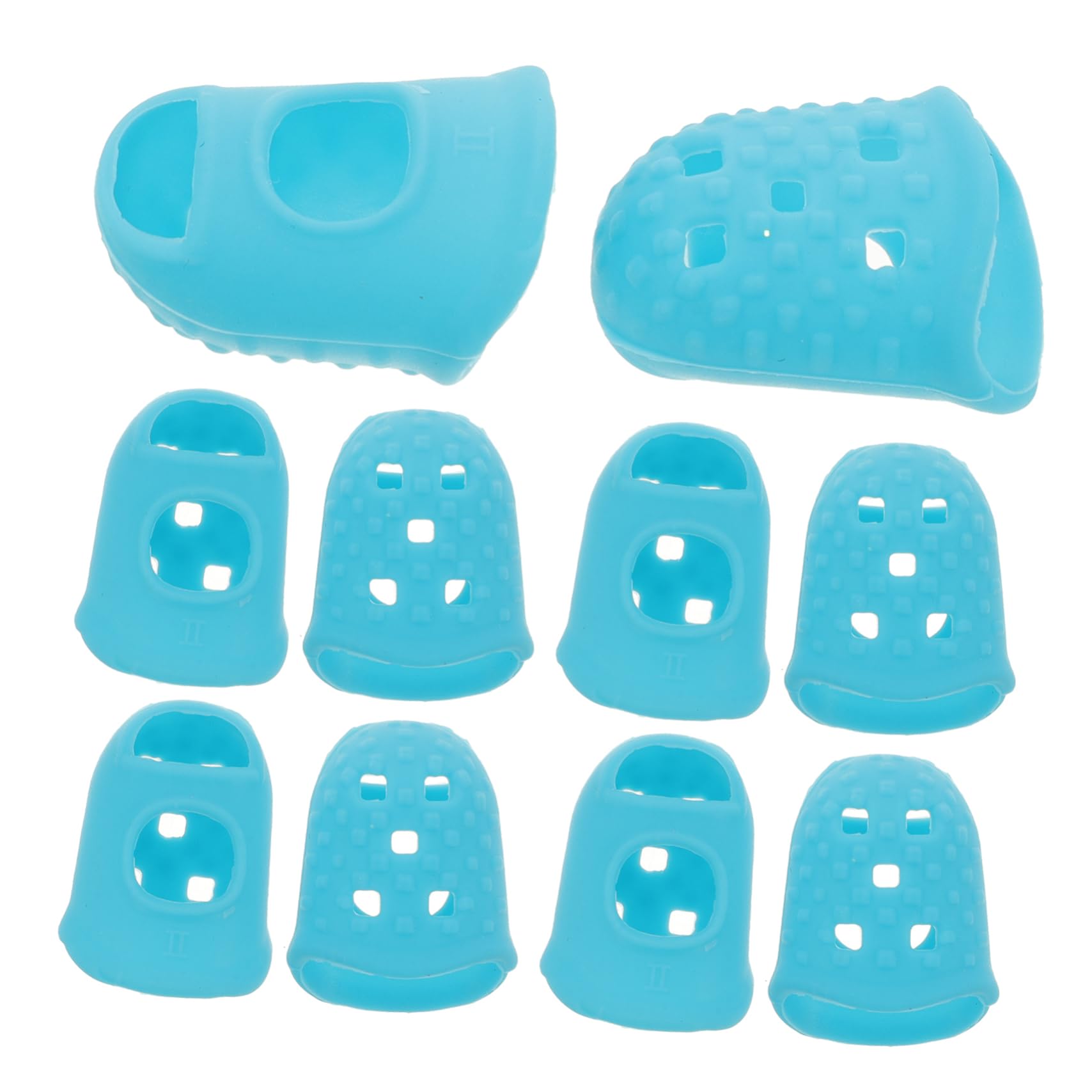 BEBEMOKO 10 Pack Silicone Finger Protectors Crochet Finger Guard Protector Sewing Pin Cushions Non-Slip Fingertip Covers for Hand Sewing DIY Projects