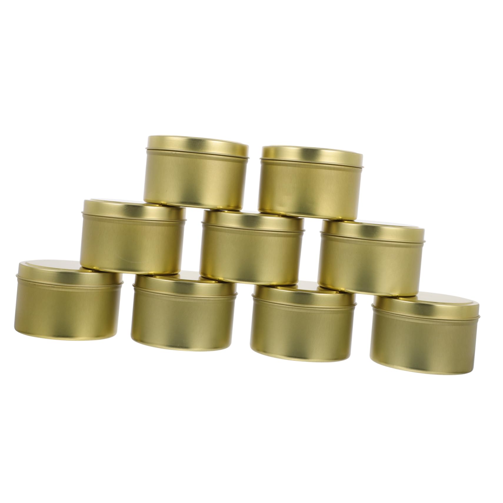 KALLORY 9pcs Round Containers for Candle Making Durable Tinplate Storage Jars for Crafts Makeup Candy and Item Organization