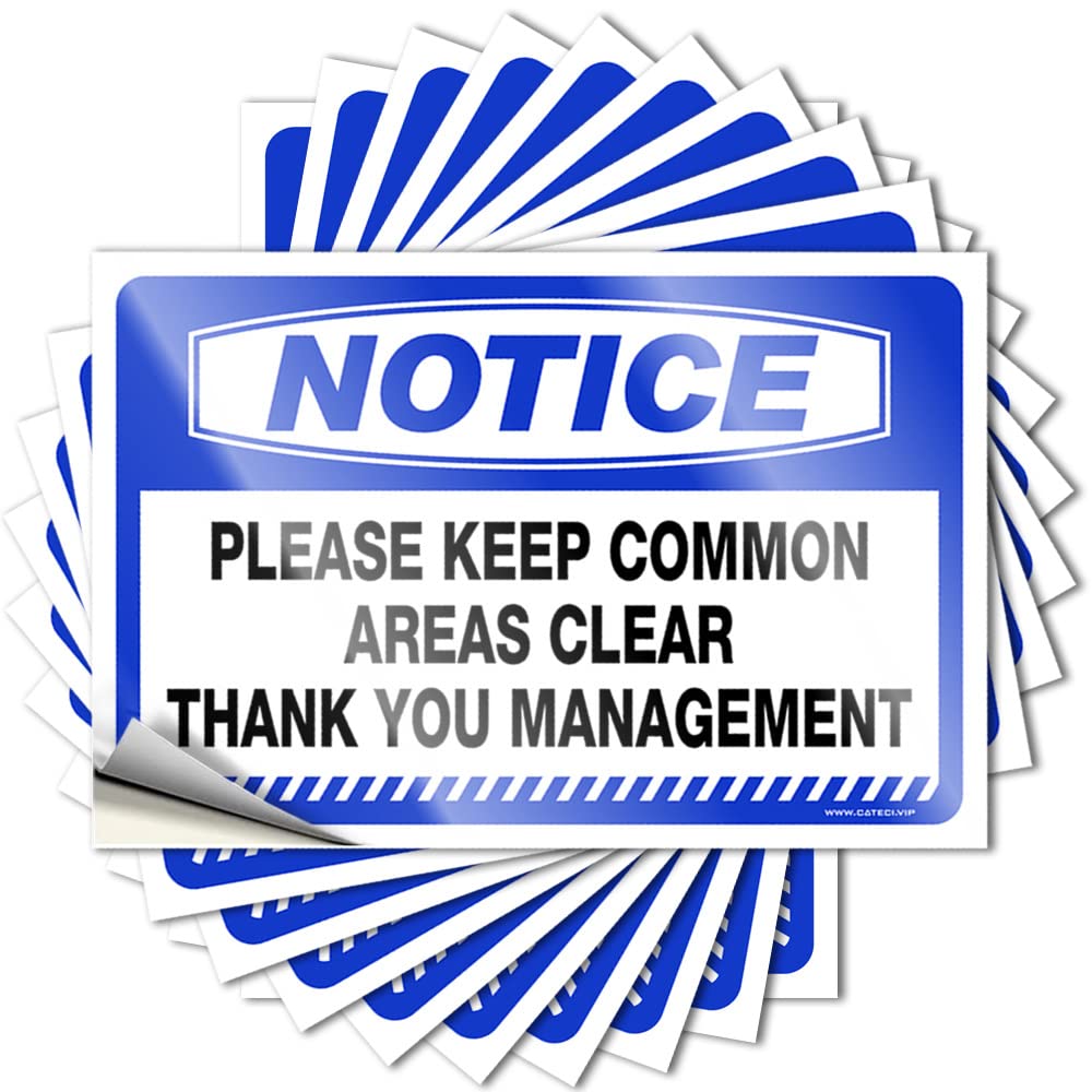 Notice Please Keep Common Areas Clear Thank You Management Western Bathroom Beer Accessories - Quote Garage Removable Vinyl Decal(8X12CM)