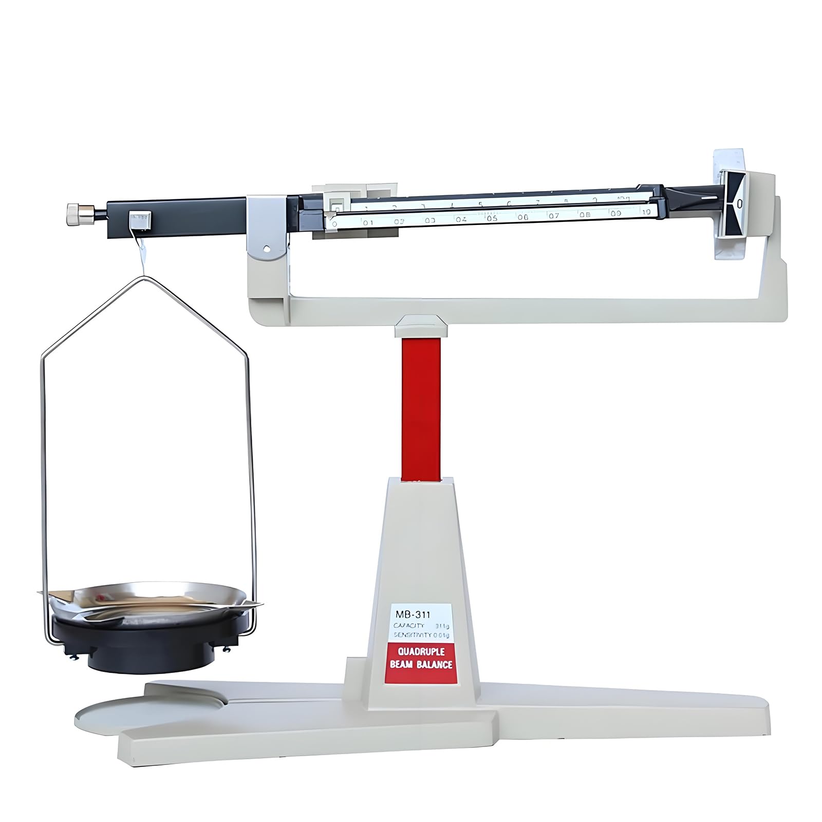 Balanza Mecánica De Laboratorio, Balanza Mecánica De Brazo con 4 Reglas, Bandeja para Balanza Mecánica con Kit De Pesas De 15 Cm, 311 G/0,01 G, No Necesita Pilas.