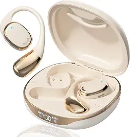 Fones de Ouvido Bluetooth Sem Fio OWS de Arco para Ouvido, com Condutância Óssea e Tecnologia Bluetooth 5.4 Controle de Voz (Nud)
