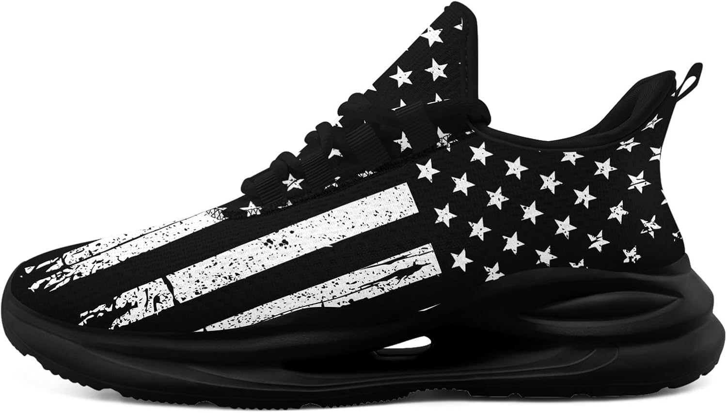 Patriotic Mesh Sneakers for Men Women. USA Flag Eagle Stars Design Road Running Shoes Casual Athletic Trainers