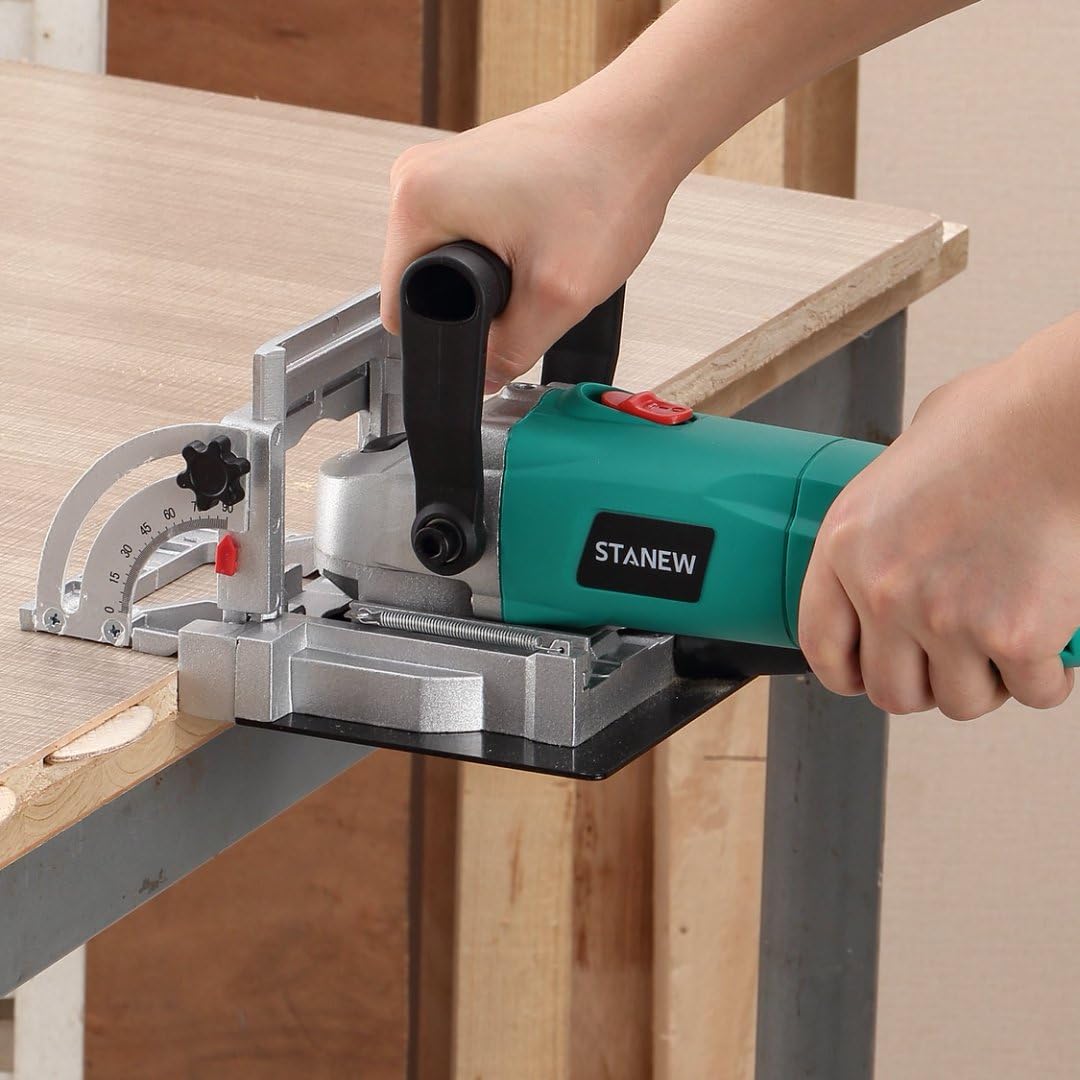 STANEW Engalletadora - STBJ1002 900W, 11000RPM,14 mm de profundidad máxima de fresado, Ángulo y altura ajustables,con bolsa de polvo y llave