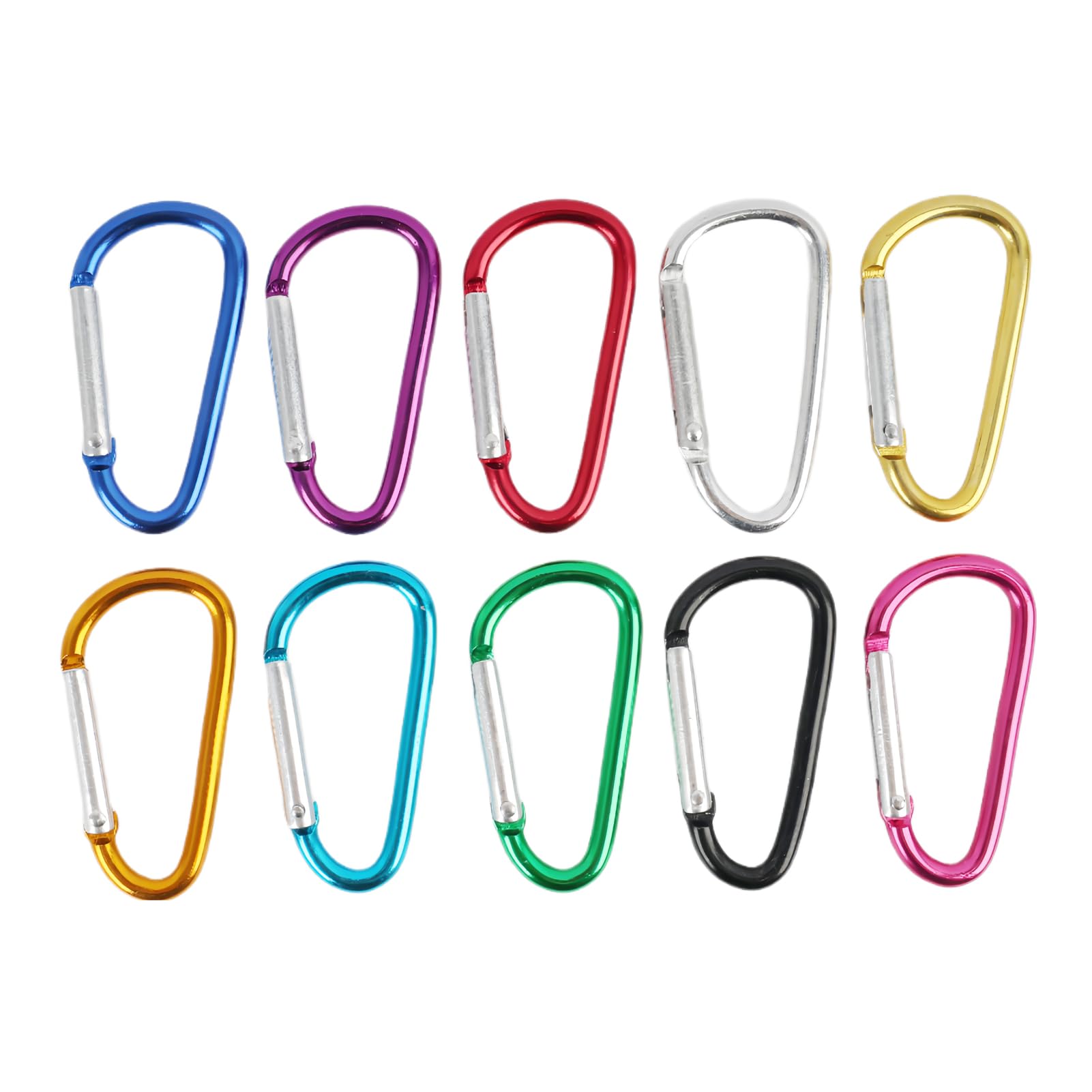 10 PCS 3” Aluminium D Mousqueton Porte Clés,Petit Mousqueton Multicolore pour Porte Clef, Sac à Main, Camping, Randonnée,Mousqueton INOX Léger Et Résistant