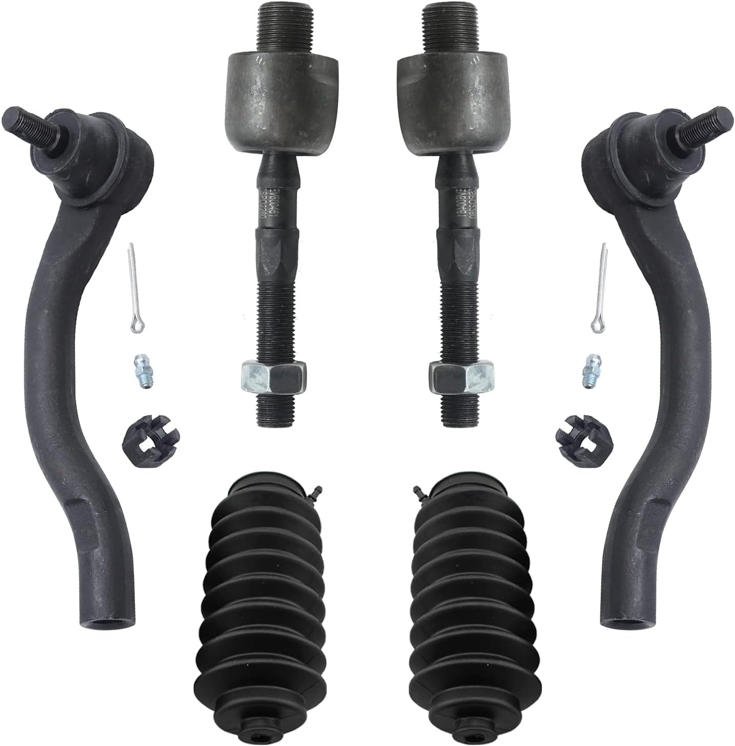 Detroit Axle Front Outer and Inner Tie Rod Ends w/Boots