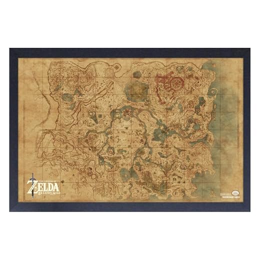 Pyramid America Zelda Poster – Legend of Zelda Poster - Breath of the Wild Map 11 x 17 inch Frame Print - Perfect Zelda Wall Art for Game Room Decor - Bedroom & Living Room