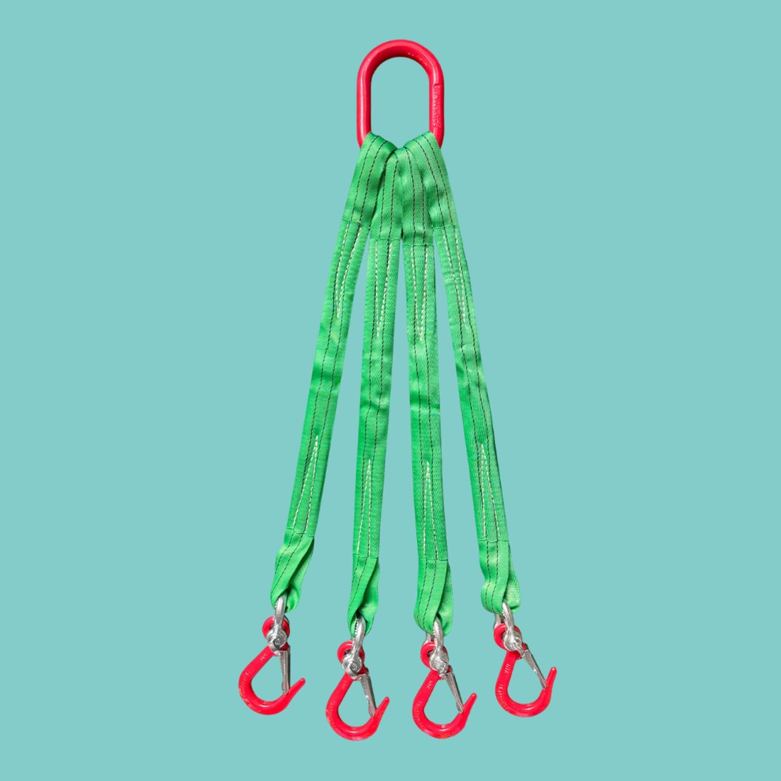 sunbiaouk Heavy Duty Four Leg Rigging Strap, 11023LB Pounds Capacity Lifting Slings Straps with Hooks for Engines, Cranes, Hoists(8 tons,3m)