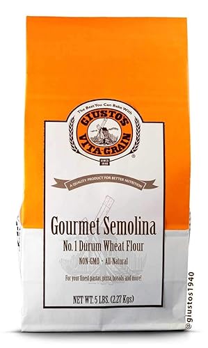 Miniatura 1 de Giusto's Vita-Grain Gourmet Sémola totalmente natural N. 1 Harina de trigo duro, bolsa de 5 libras