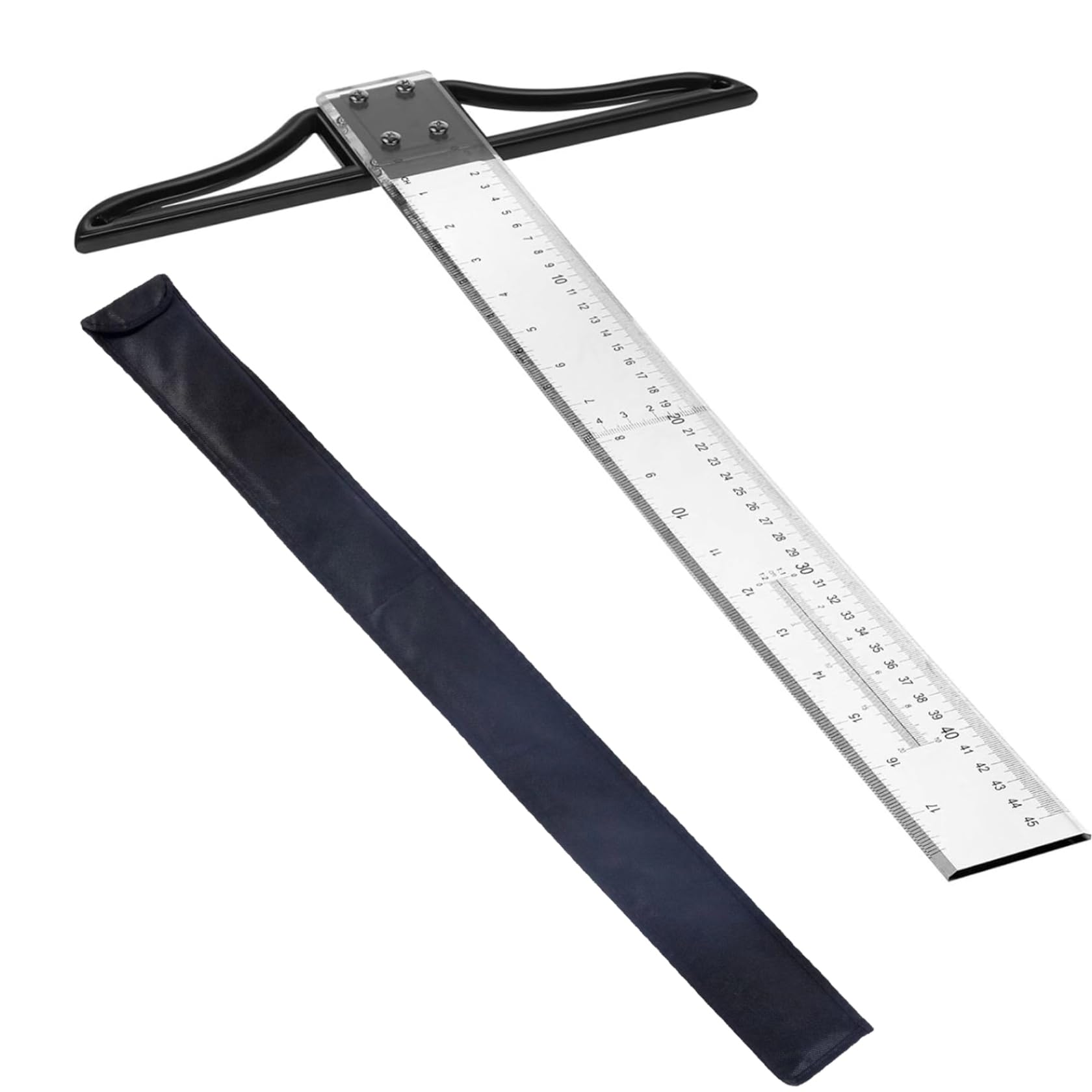 T-Square Ruler, 18 Inch Multi Sized Acrylic T-Ruler in Inch and Metric Detachable Measuring Tool for Art Framing