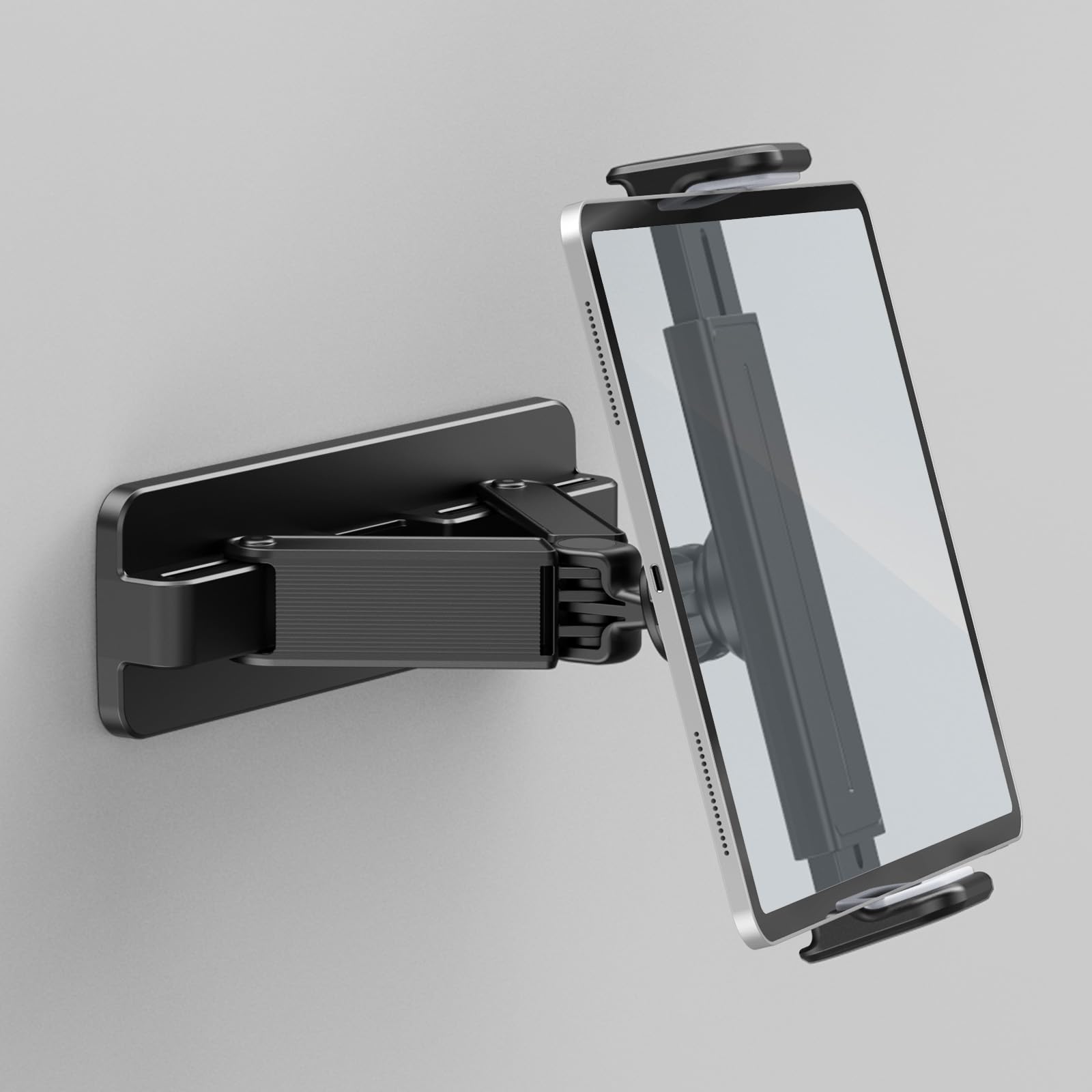aceyoon Supporto Tablet Muro, Porta Tablet Parete Rotazione a 360°, Compatibile iPad Galaxy Tab Surface Pro, Tablet 4.7-12.9 Pollici Nero