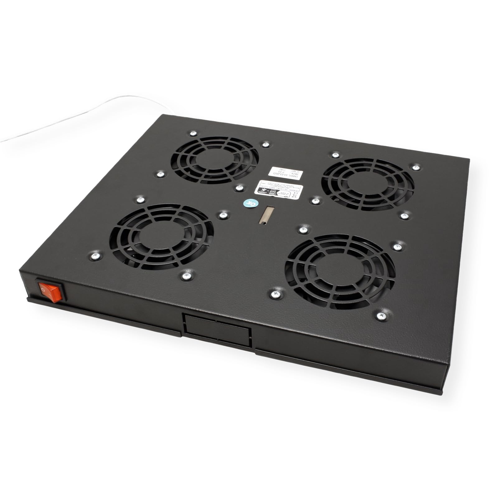 ROLINE Unité de Ventilation 19 Pouces 4 Ventilateurs, Thermostat Noir