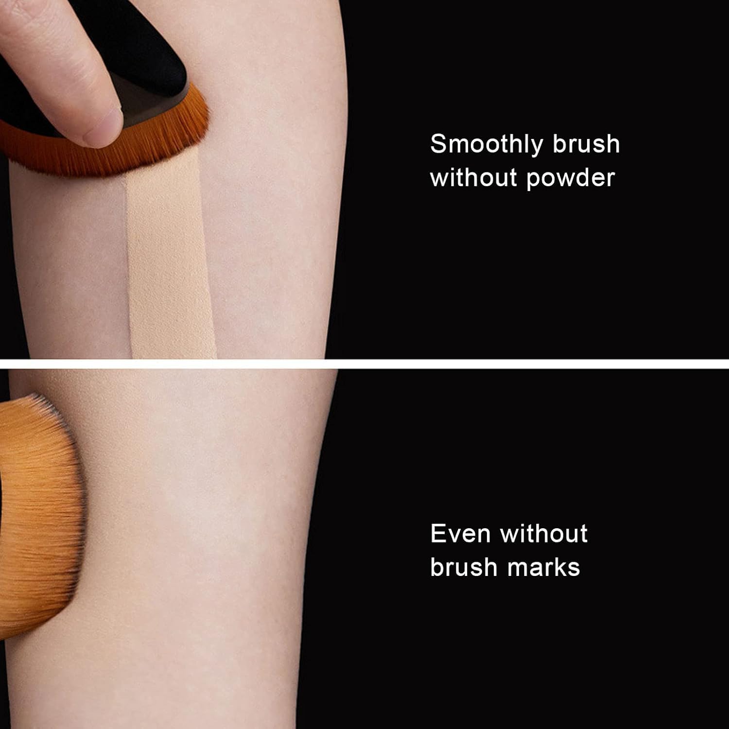 NYLI Professional Foundation Makeup Brush Flat Top Kabuki Hexagon Face Blush Liquid Powder Foundation Brush for Blending Liquid - Cream or Flawless Powder Cosmetics with Bonus Protective Case 2