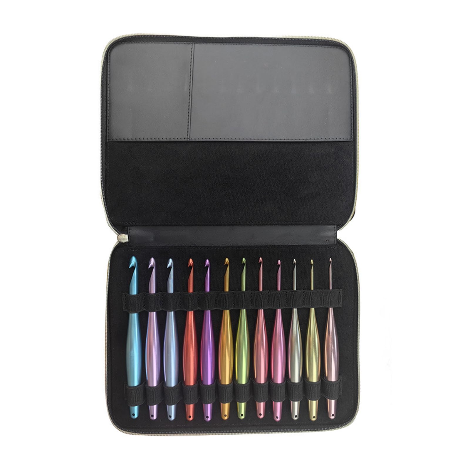 Tsophreniq 12Pcs Ergonomic Crochet Hook 3.0mm-10mm Aluminum Crochet Hook Needle for Beginner Hobbyist Knitting Sweater Scarf Hat Colored Knitting Needle Aluminum