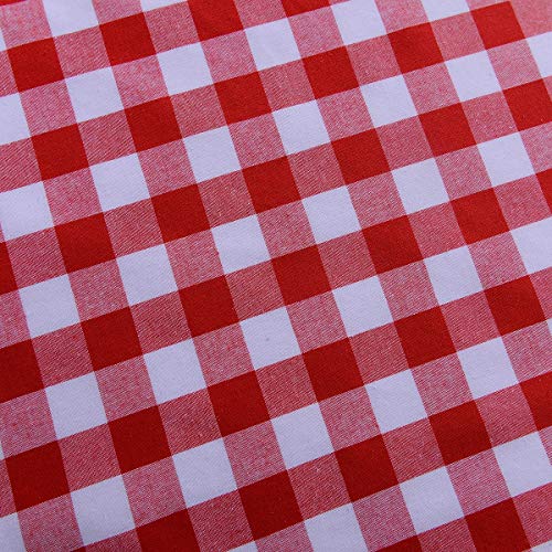 Kitchen Curtains For Dining Room Checkered Cotton Blend Tier Curtain Window Treatment Drapes For Living Room Set Of 2 Each 29 X 36 Inches Rod Pocket Red #TOP7