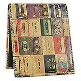 Cassette Classic Tape Wallet - Bifold Trifold Artisan Leather Wallets for Men With 2 ID Windows - Durable Designs and Graphics