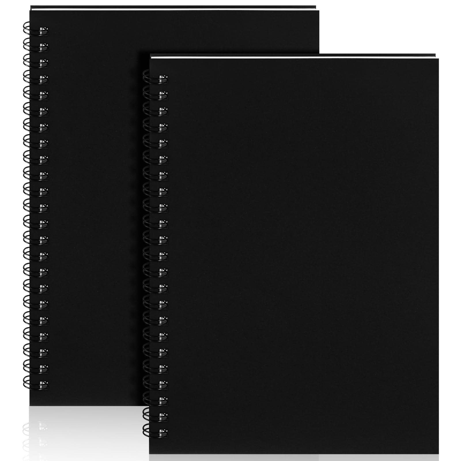 Yahenda 2 Pcs Spiral Notebooks, 1 Subject, Wide Ruled, Black