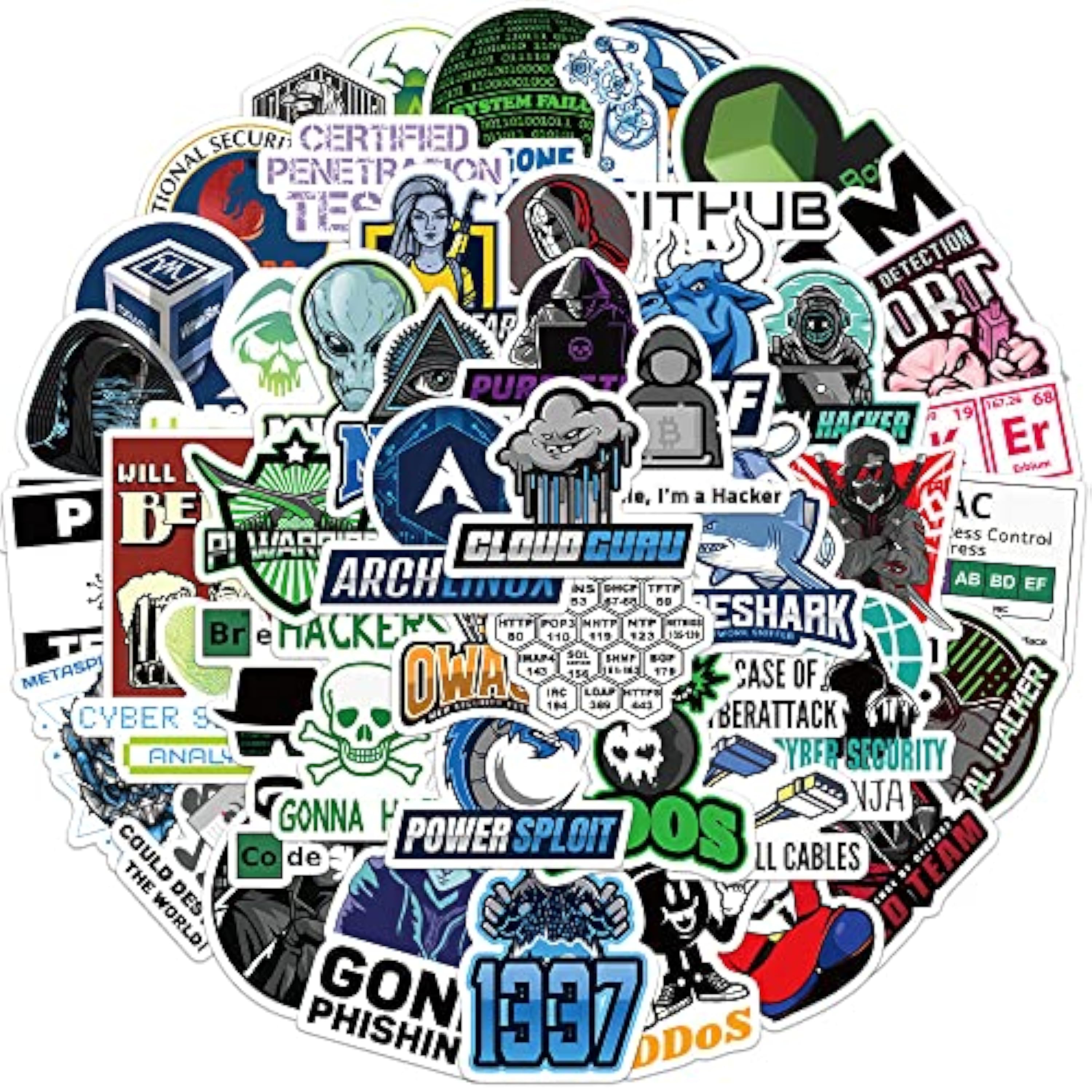 50 calcomanías de hacker para laptop, coche, álbum de recortes, teléfono, monopatín, maleta, equipaje, bicicleta, hacker, calcomanías de vinilo impermeables estéticas, calcomanías personalizadas para