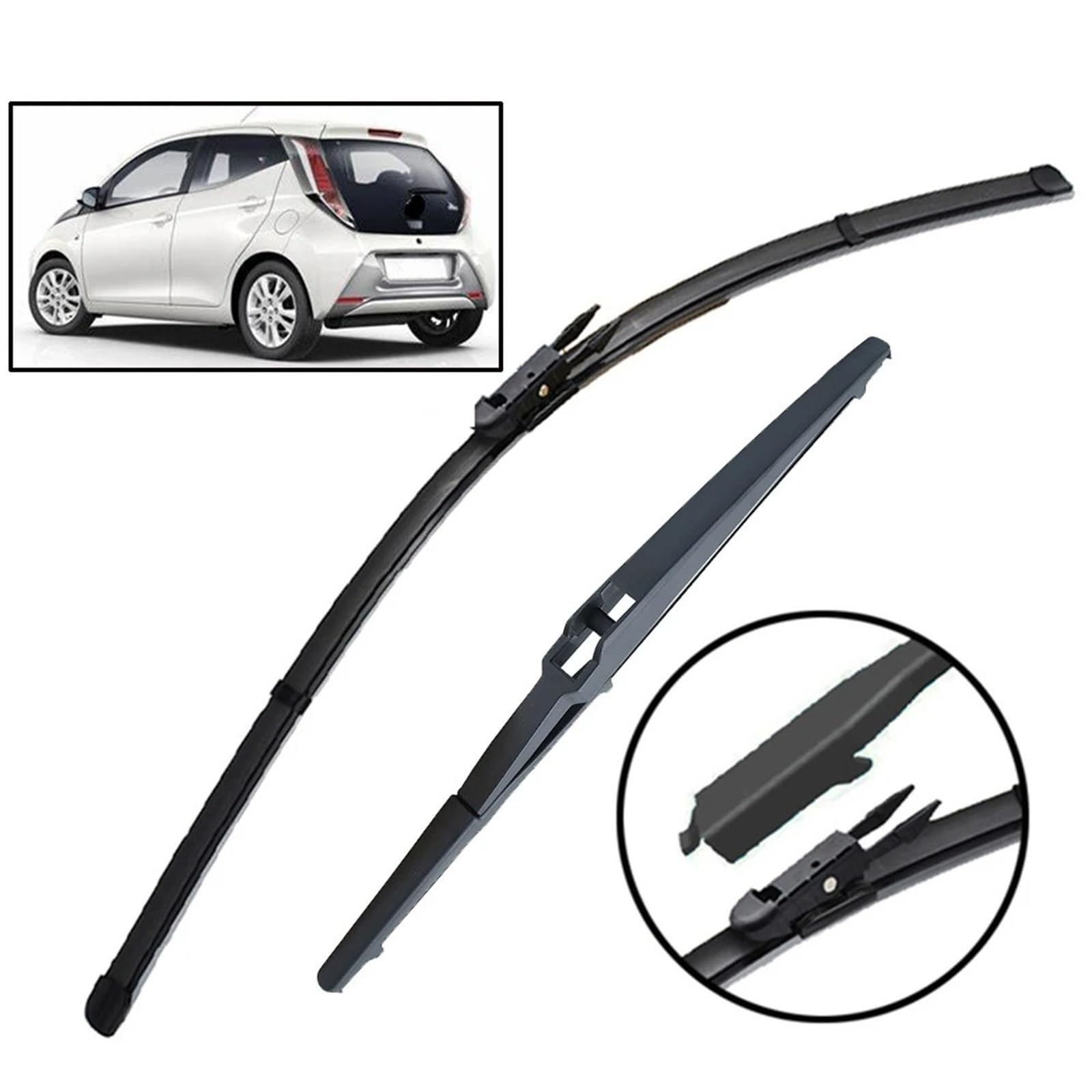 Limpiaparabrisas De Coche Compatible con Citroen C1 para MK2 2014 2015 2016 2017 2018 2019 2020 Escobillas Limpiaparabrisas Delanteras Y Traseras 26"+12"