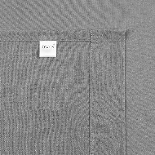 DWCN Grey Sheer Curtains for Living Room Bedroom - Faux Linen Grommet Window Voile Sheer Curtains W52 x L54 inch Length, Set of 2 Panels by DWCN - Image 6