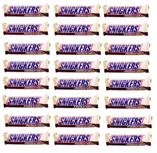 Snickers Almond Chocolate Candies Bar of 1.76 Oz - 24 Individual Bars