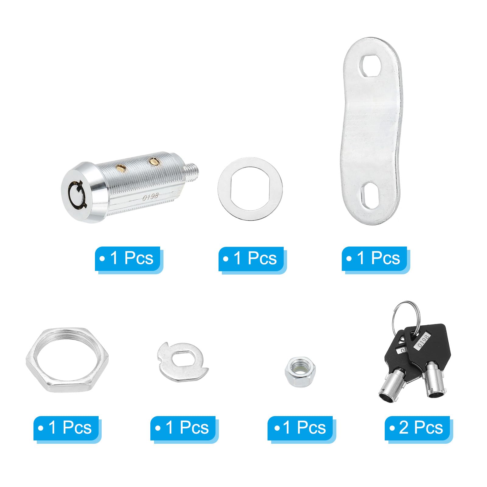 PATIKIL 1-1/2 Inch Cabinet Locks with Key - Image 3