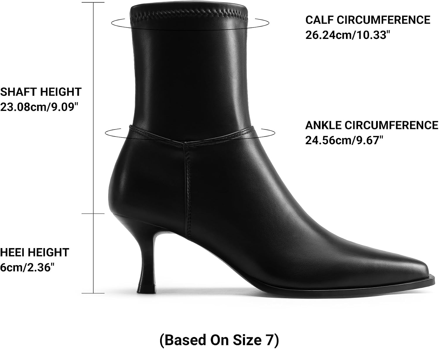 DREAM PAIRS Women's Pointed Toe Kitten Heel Ankle Boots image 4