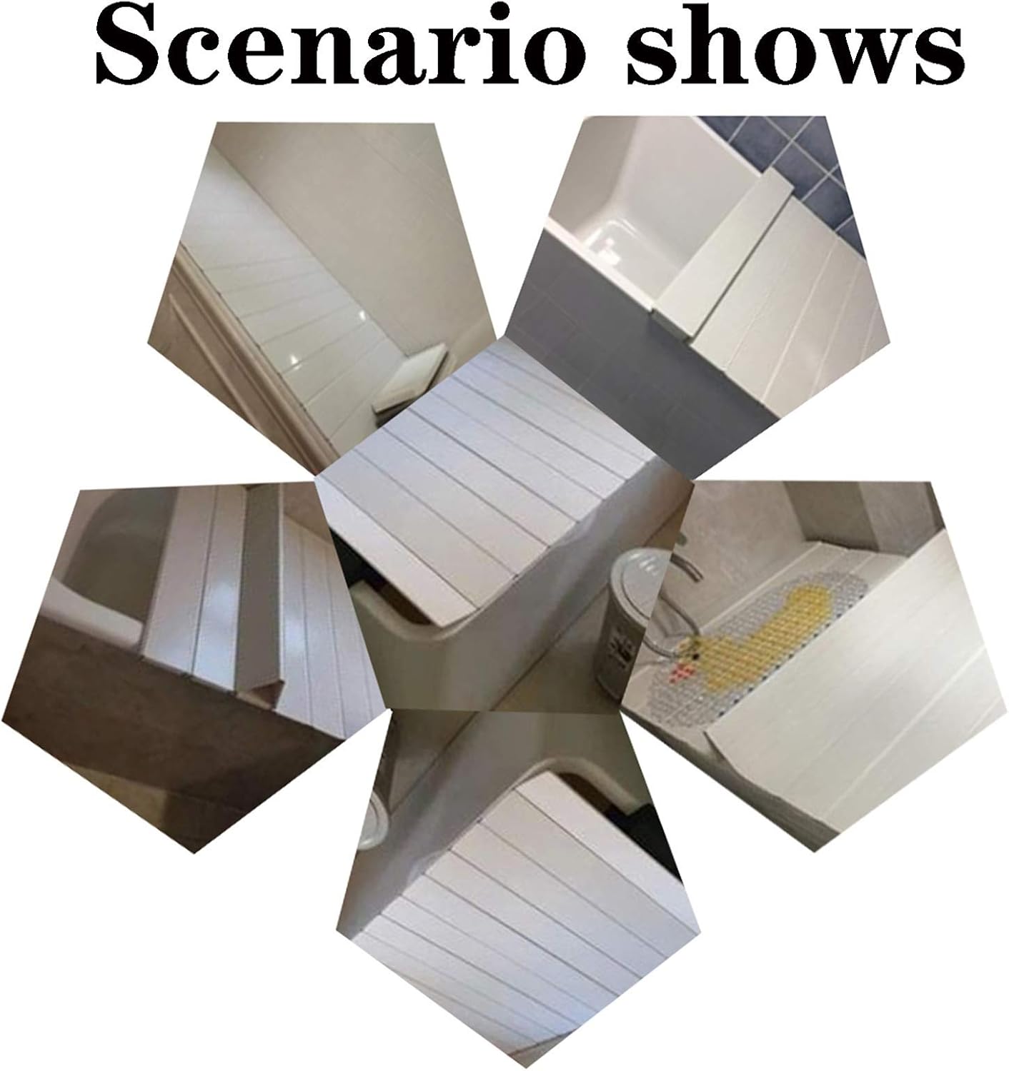 Bathtub Cover Folding Shutter Bath Tray Insulation Bathtubs Panel Holder for Place Mobile Phones Toiletries Thickness 1.22cm 15 Size (Color : White Size : 135cmX70cmX1.22cm) (White 165cmX70cmX1.22c