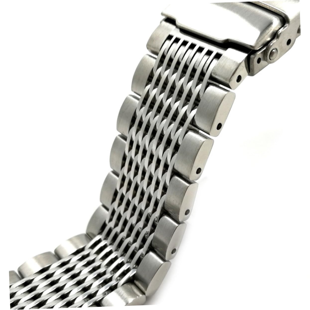 Housoutil Correa de Reloj Acero Inoxidable Pulsera Metal Sólido Resistente para Reemplazo Unisex Plata Ergonómica Fácil Instalación