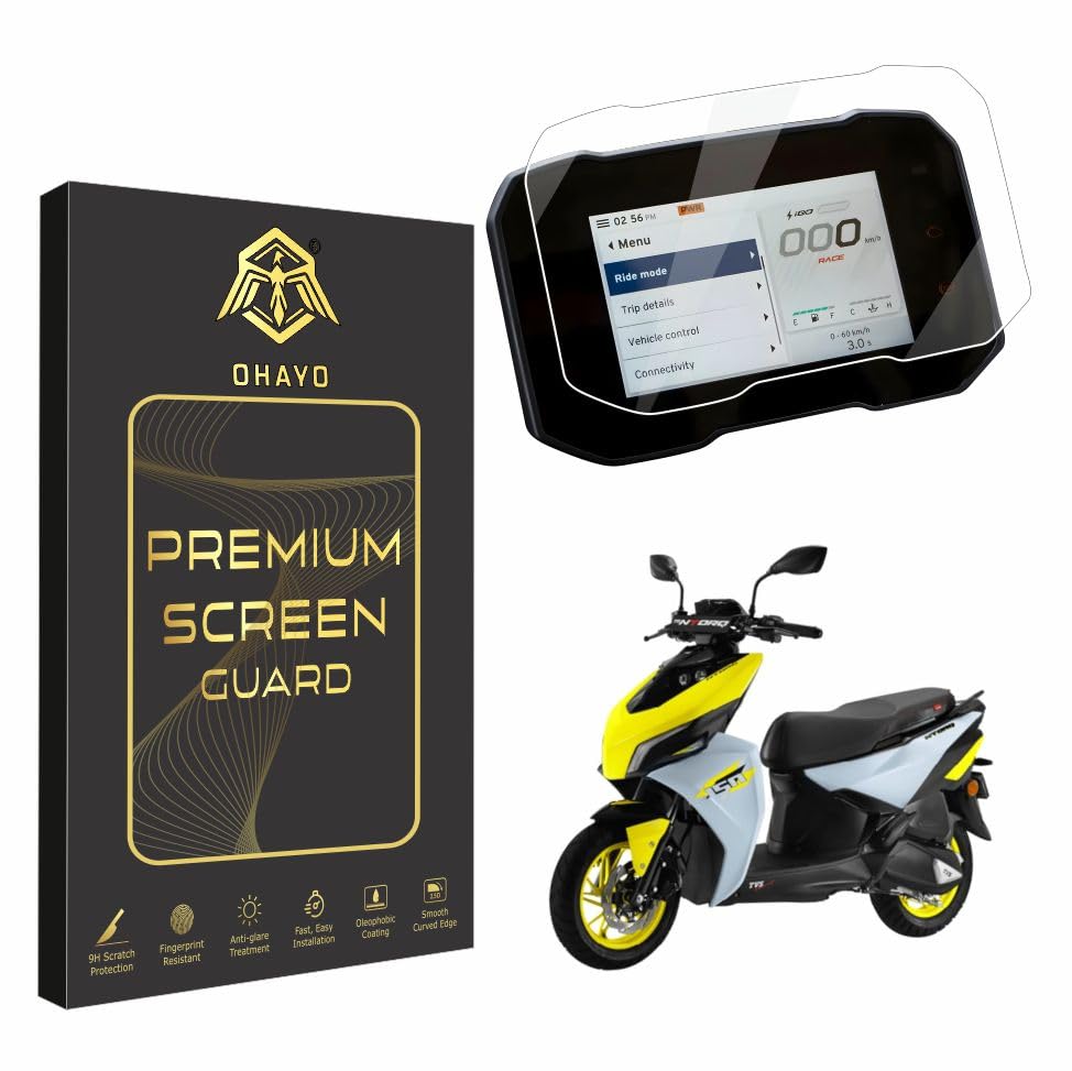 Image of OHAYO 9H Hard Screen Protector for TVS NTORQ 150 2025 TFT Digital Meter Display | Scratch Resistant, HD Clear, Anti Fingerprint, Bubble-Free, Military Strength Protection | Instrument Console Guard (Not Tempered)