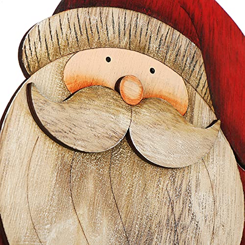 com-four® Decorative display for Christmas, Santa Claus made of wood to put down - Image 4