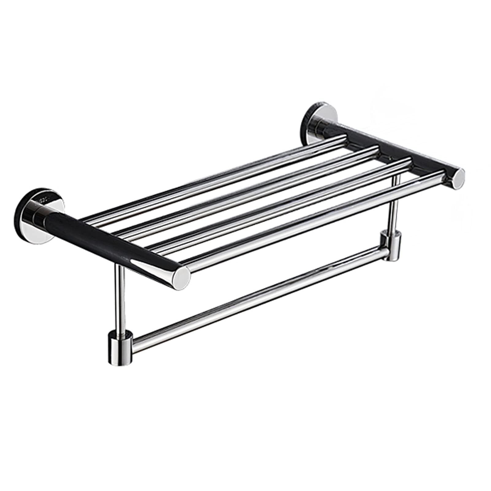 LMYSXAOZ Bathroom Towel Bar Shelf, Wall Mounted Large Size Rack, SUS 304 Stainless Steel Storage Shelves,Polished Silver Finish, 40cm-120cm (Size : 120cm)