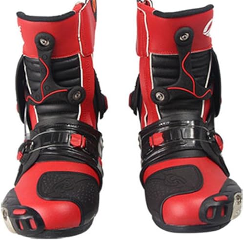 Amazon バイクブーツ メンズ 厚底 オートバイ靴 レーシングブーツ ツーリングシューズ プロテクター ライディングブーツ シューズ メンズ ライダースブーツスポーツバイク用 防水機能 Eu43 ブーツ