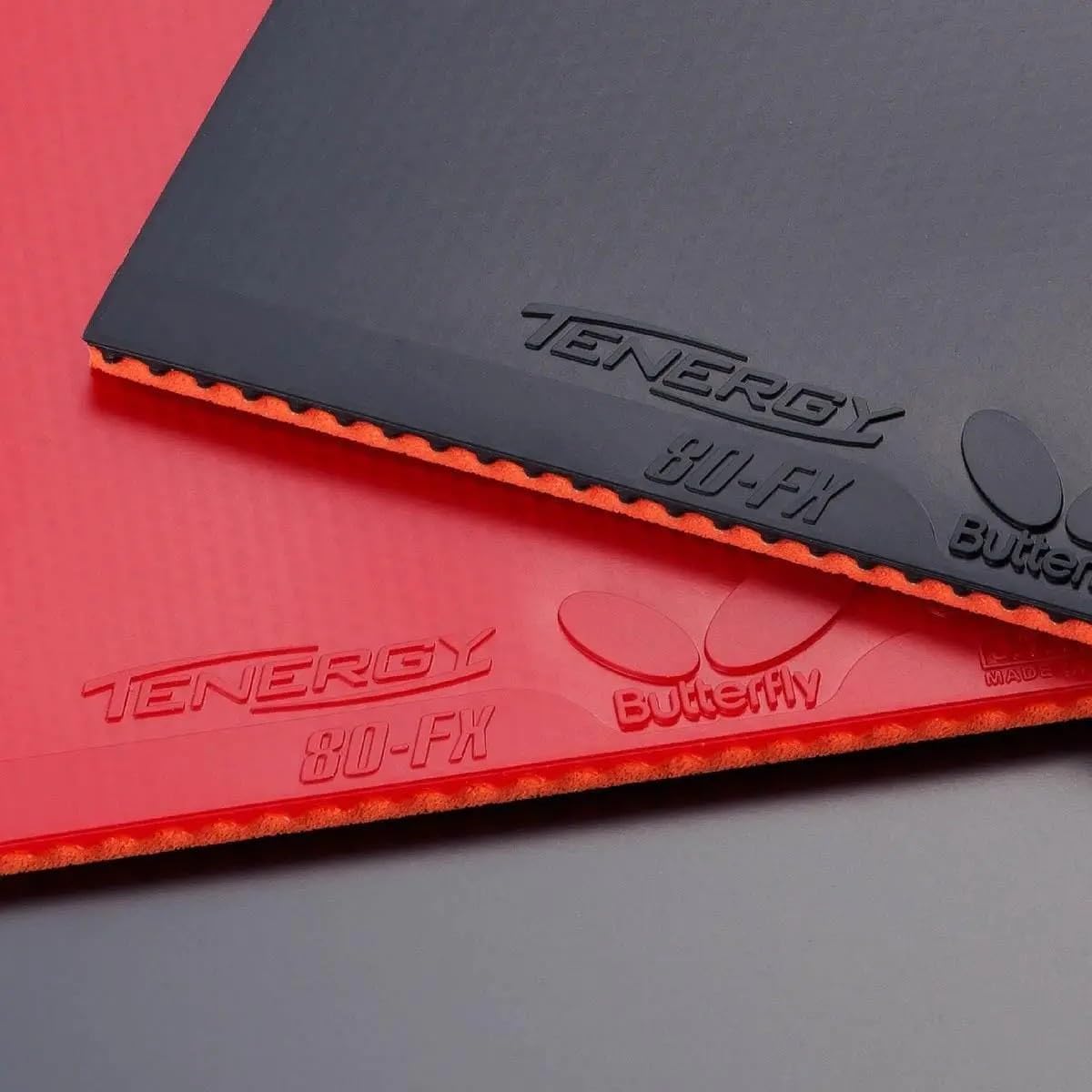 Butterfly Tenergy 80, 80 FX High Tension Pimples-in Rubber, Table Tennis, TT Rubber, Red Colour 1