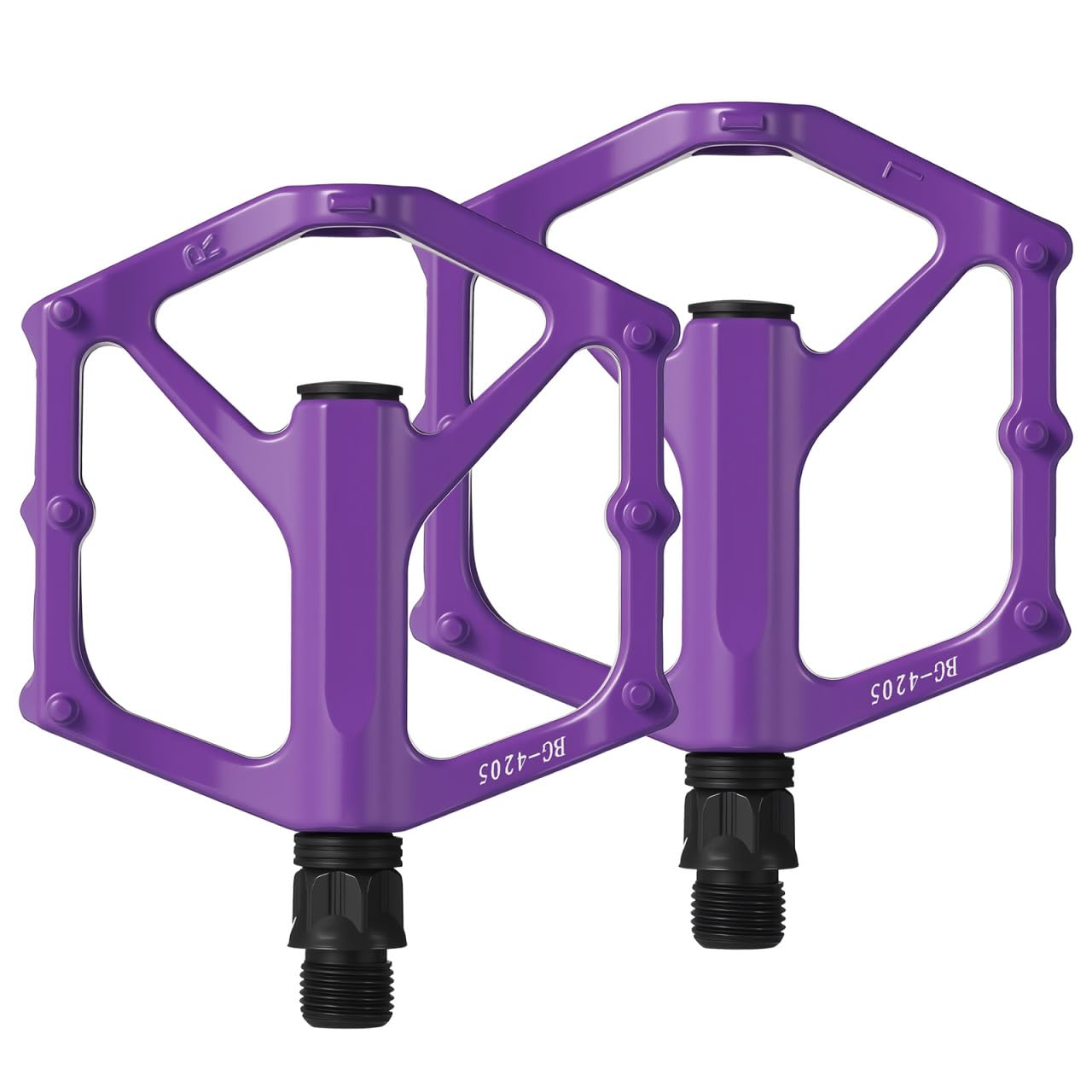 Kisangel Aluminum Alloy Bike Pedals 1 Pair Flat Platform Pedals for Road Cycling and Mountain Bikes Non-Slip Durable Pedals for Adult Riders