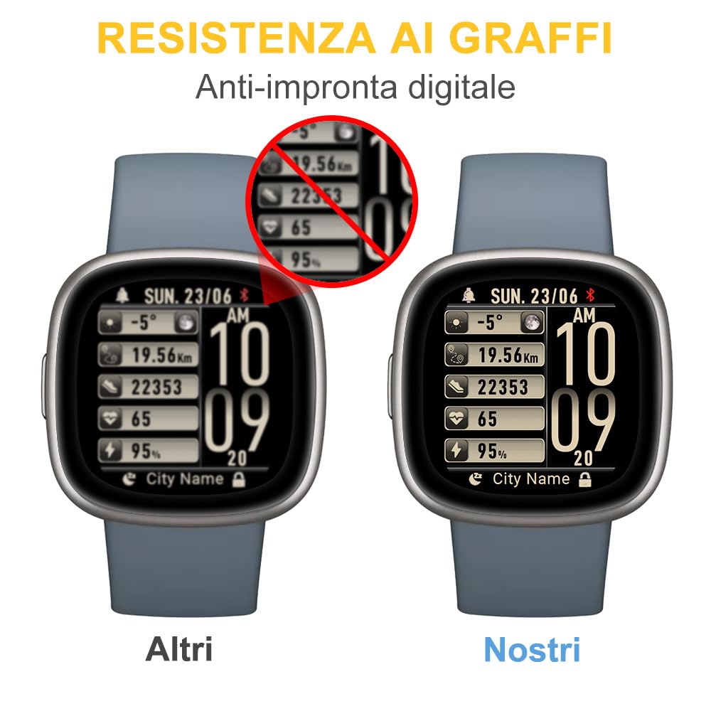 3 Pezzi Cover e Pellicola Protettiva per Fitbit Versa 3 / Fitbit Sense