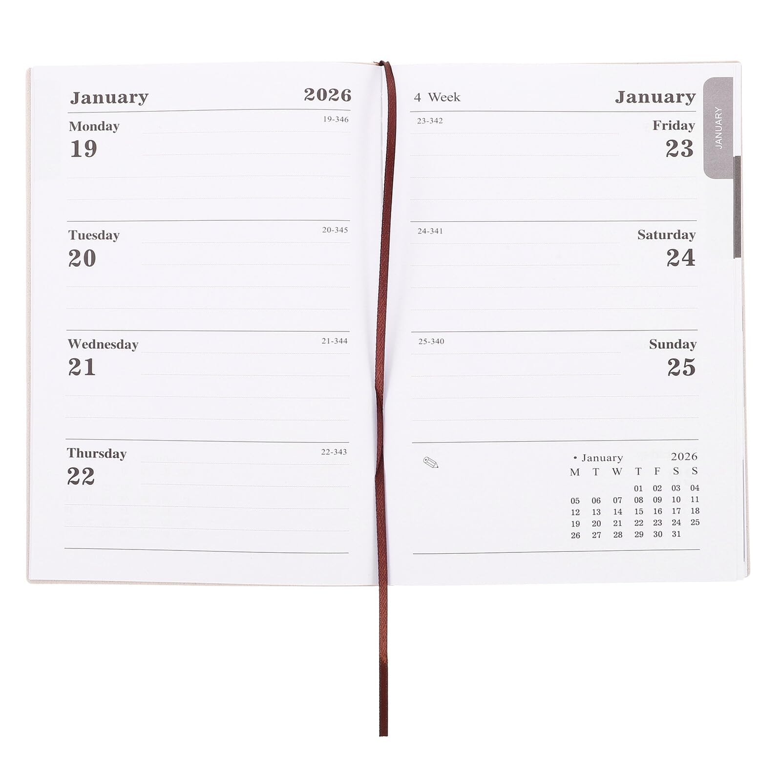 4 Pezzi Planner Settimanale Sottile e Portatile con Layout Inglese Internazionale Agenda Mensile e Diario Organizzativo per Produttività e Obiettivi Taccuino Agenda da Scrivania