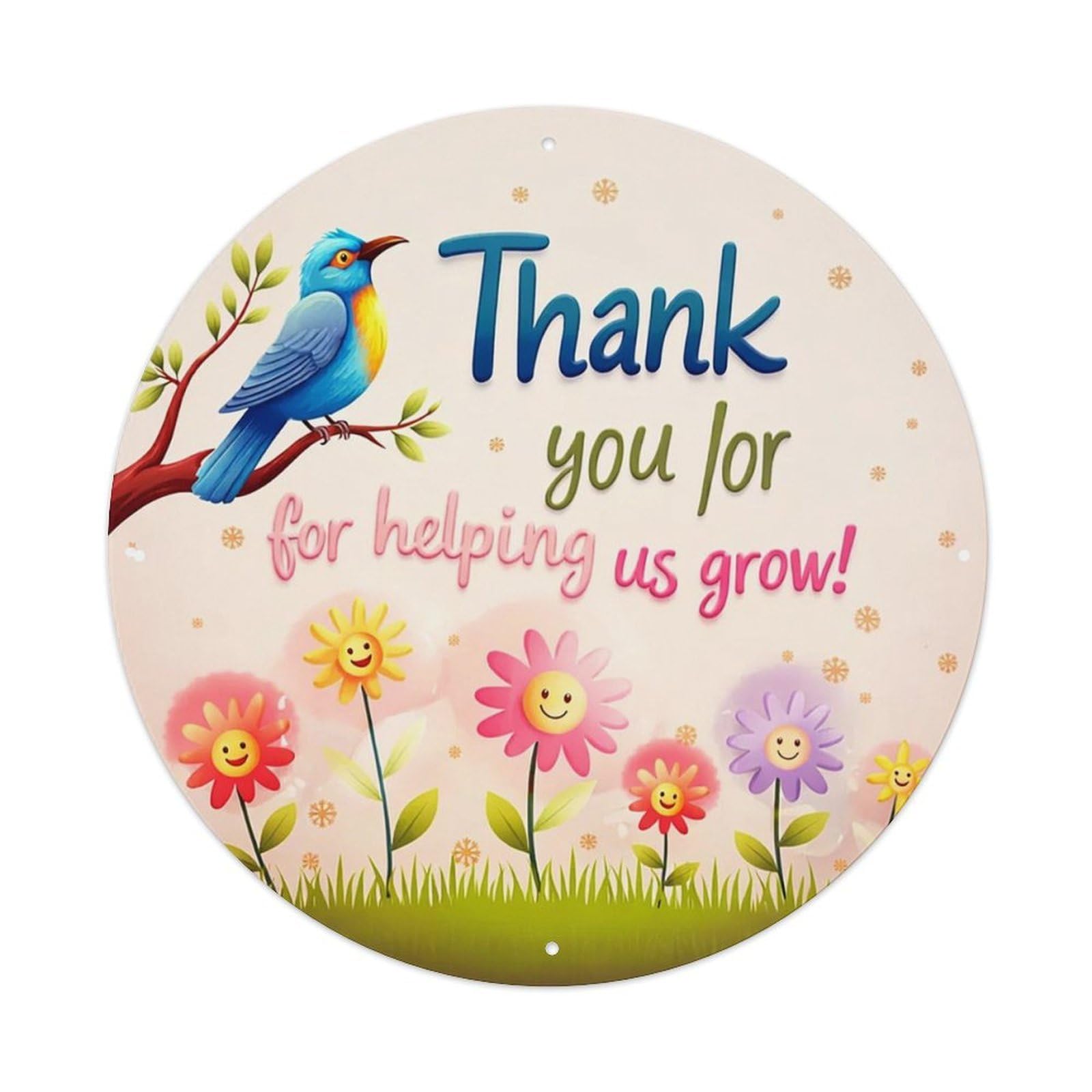 Jdyansheng Vintage Thank You For Helping Us Grow Tin Sign Metal Poster Metal Signs For Home Man Cave Bar Cafe Kitchen Laundry Room Wall Decorations 8X8 Inches