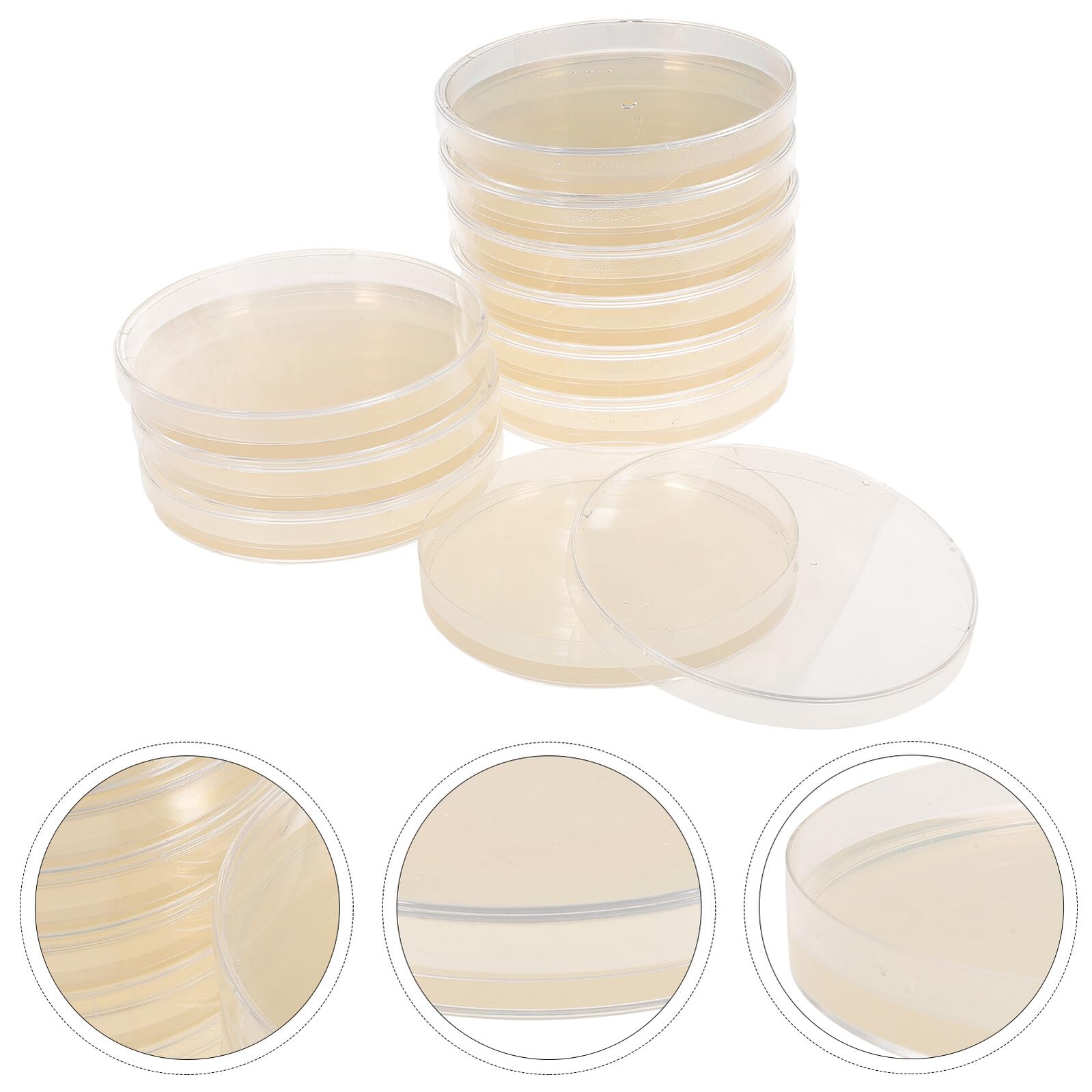 10 piezas Placas de Petri con Agar Cultivo Microbiano Prellenado de Unidades para Experimentos Científicos Escolares Compacto y Fácil Almacenamiento