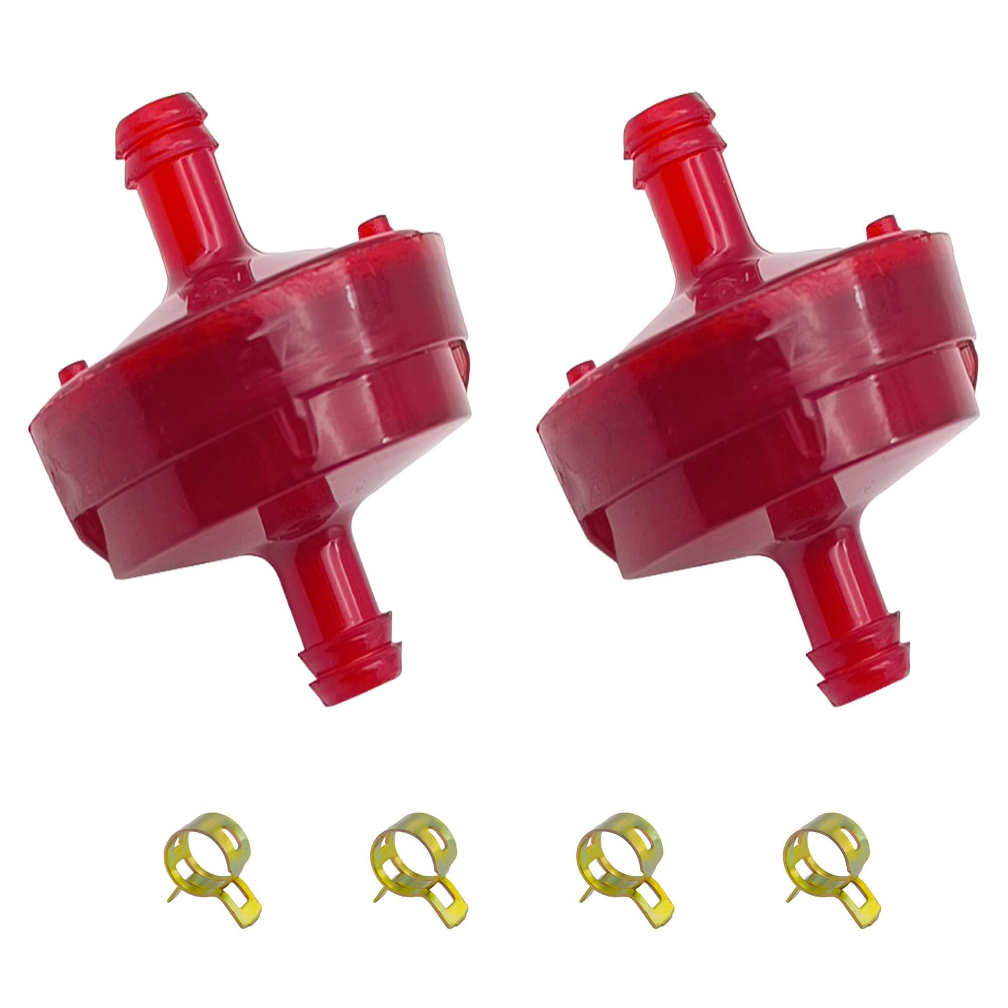 Strongthium 298090S 298090 394358S Upgraded In-Line Petrol Fuel Filter Kit 6mm (1/4" ID) Compatible with Briggs & Stratton ohn Deere Toro MTD Lawnmowers with 4 Hose Clamps